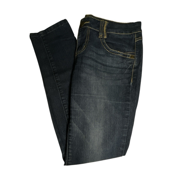 Jolt Womens Juniors Jeans Size 7 Dark Blue Stretch Denim 31x29.75 - Picture 4 of 11